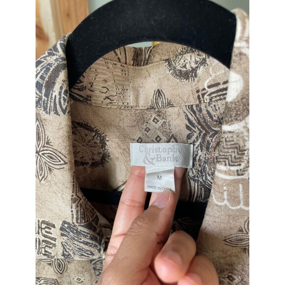 Christopher & Banks Woman Long Sleeve Shirt, Vintage Linen Top Button up - Picture 8 of 8